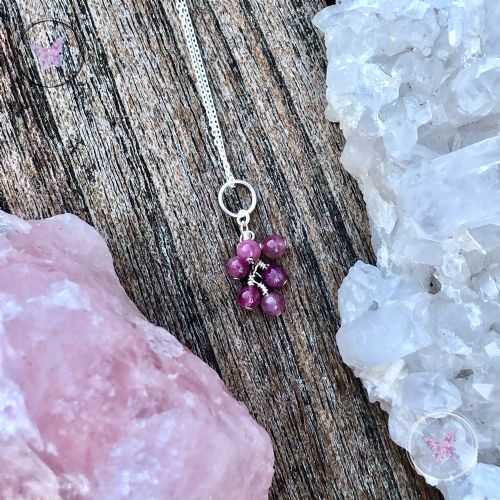 Pink Tourmaline Cluster October Birthstone Necklace